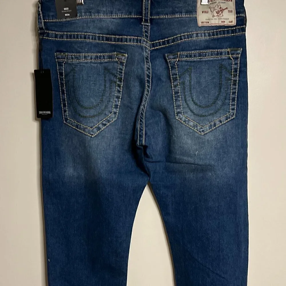 True Religion RICKY BIG T STITCH STRAIGHT JEAN Size 34 x 32